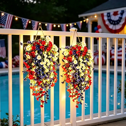 ⚡ Over 50,000 Sold!🎉 Pre-Lit Patriotic Artificial Flower Set - Honor America's 250th Anniversary