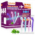 LIMITED DISCOUNT🎁Disposable Mini Travel Toothbrush🎁Pre-Pasted Toothbrushes with Toothpaste and Toothpick for Travel -✅Fluoride Free, ✅No Rinsing Needed, ✅Mint Flavor, ✅Fresh Breath Anywhere Anytime