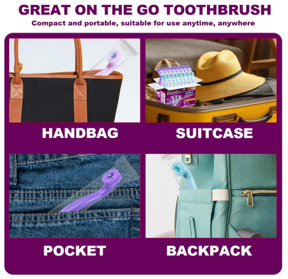 LIMITED DISCOUNT🎁Disposable Mini Travel Toothbrush🎁Pre-Pasted Toothbrushes with Toothpaste and Toothpick for Travel -✅Fluoride Free, ✅No Rinsing Needed, ✅Mint Flavor, ✅Fresh Breath Anywhere Anytime