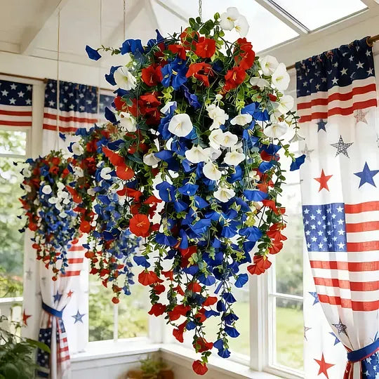 ⚡ Over 50,000 Sold!🎉 Pre-Lit Patriotic Artificial Flower Set - Honor America's 250th Anniversary