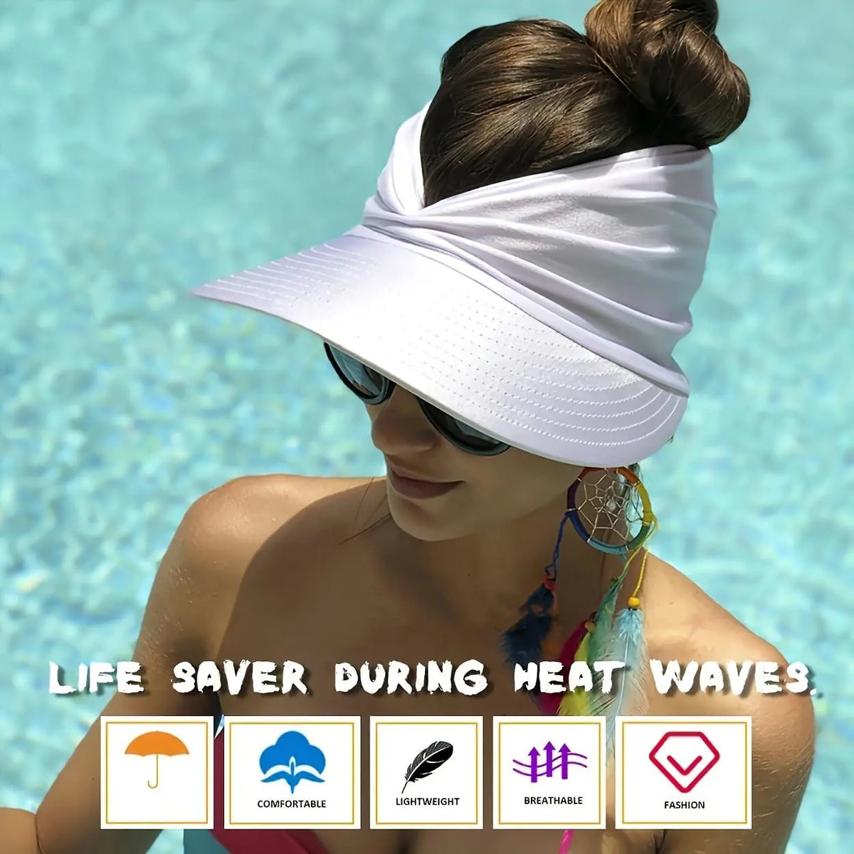 ⚡[BUY 1 GET I FREE] kammoc™  UPF 50+ Wide-Brim Sun Visor Hat 👒