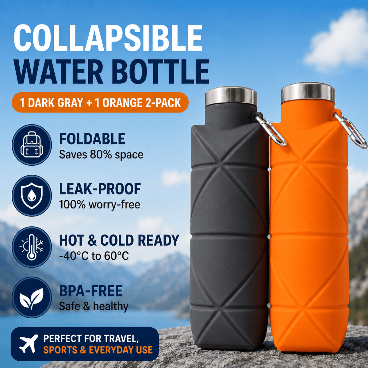 Compact Collapsible Travel Bottle