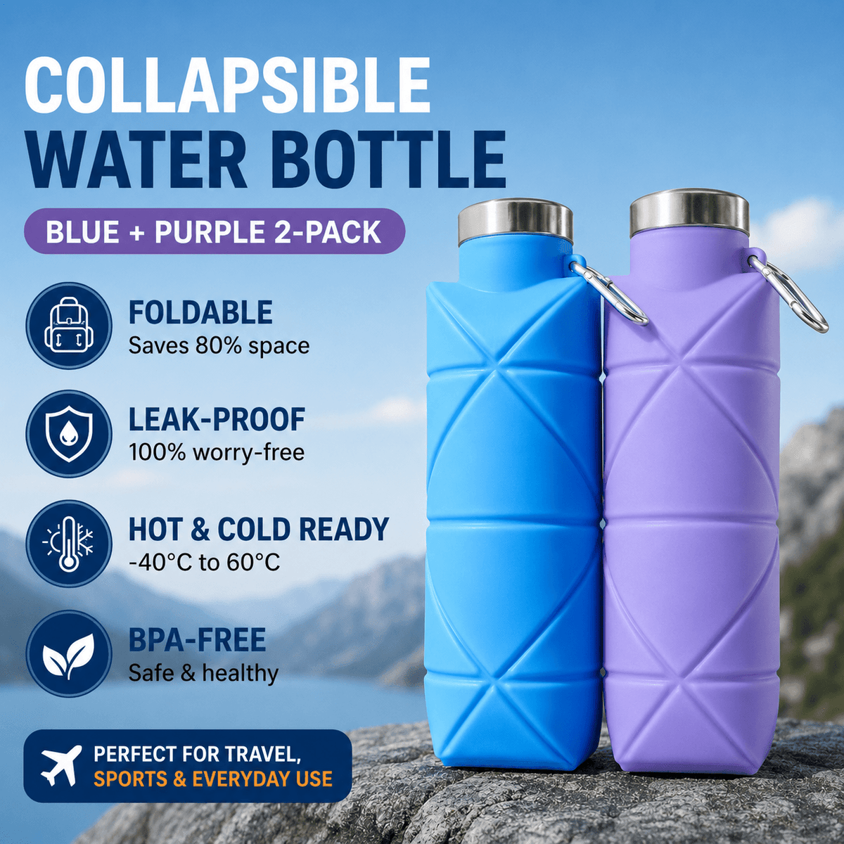 Compact Collapsible Travel Bottle