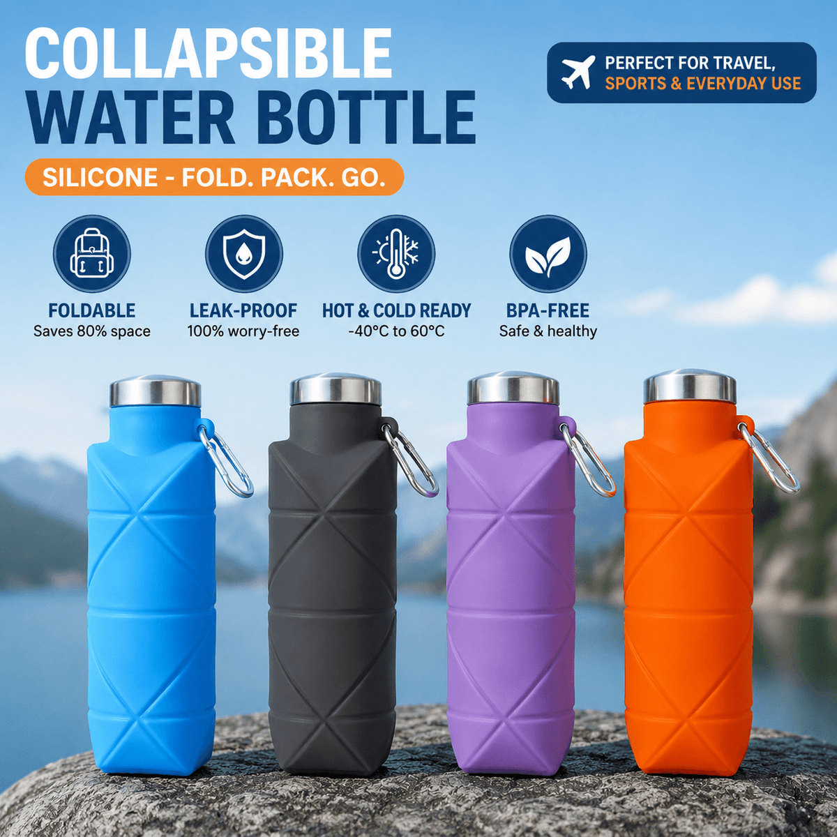 Compact Collapsible Travel Bottle