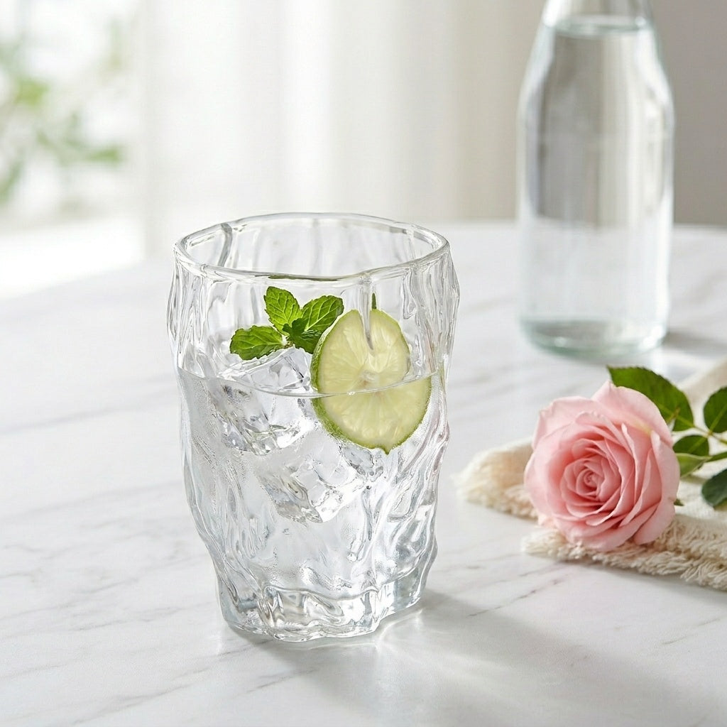 Crinkle Texture Glass Cup