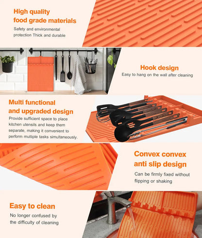 🌞Summer Sale 50% OFF🔥Silicone Grill Tools Mat with Drip Pad