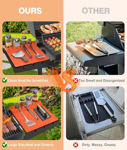 🌞Summer Sale 50% OFF🔥Silicone Grill Tools Mat with Drip Pad